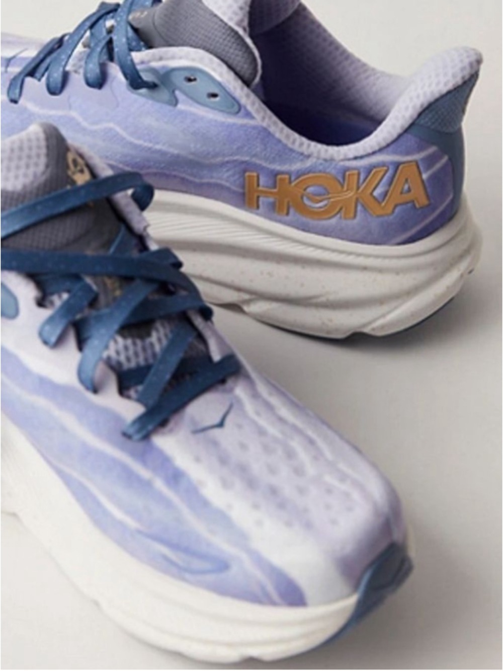 HOKA x Free People Clifton 9 Sneakers Cirrus Women's Size 10.5 Lavender White
